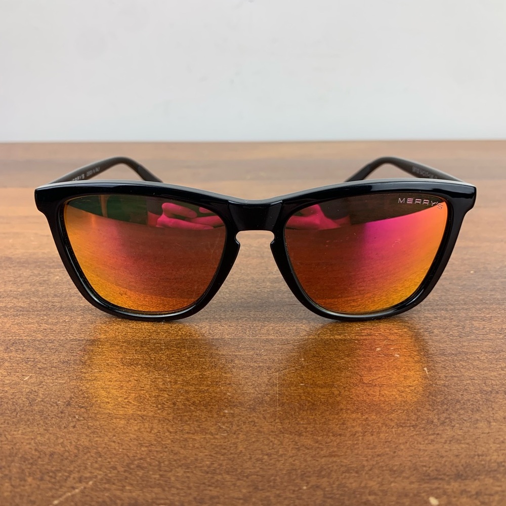 MERRY’S S8702 Black Pink Mirror Sunglasses 54-17-140 Lenses Designed In Italy